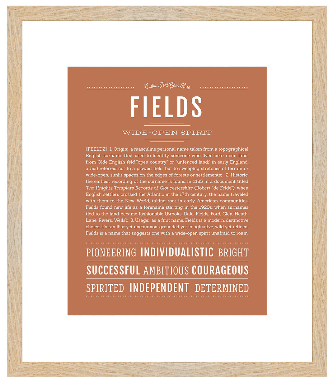 Frame Options | Terra Cotta | Maple Frame, Matted