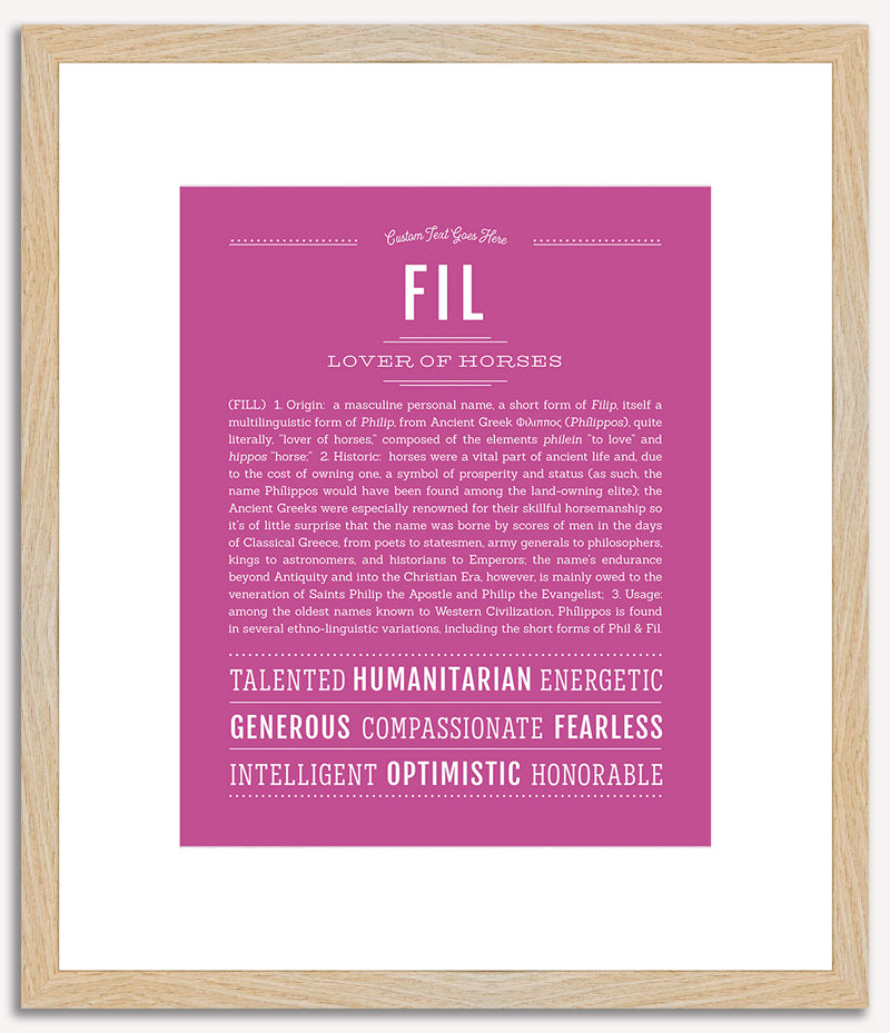 Fil Personalized Name Meaning Art Prints – Name Stories