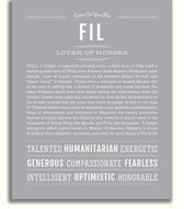 Fil Personalized Name Meaning Art Prints – Name Stories