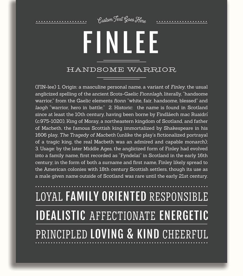 Finlee Personalized Name Meaning Art Prints – Name Stories