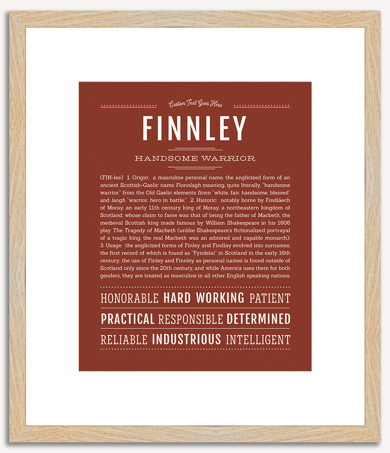 Finnley (male) | Name Art Print