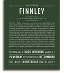 Finnley Personalized Name Meaning Art Prints – Name Stories