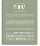Fiona Personalized Name Meaning Art Prints – Name Stories