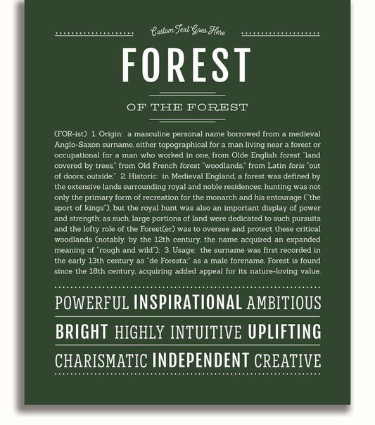 Frame Options | Deep Forest | No Frame