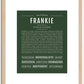 Frankie (female) | Name Art Print