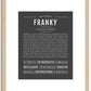 Franky (female) | Name Art Print