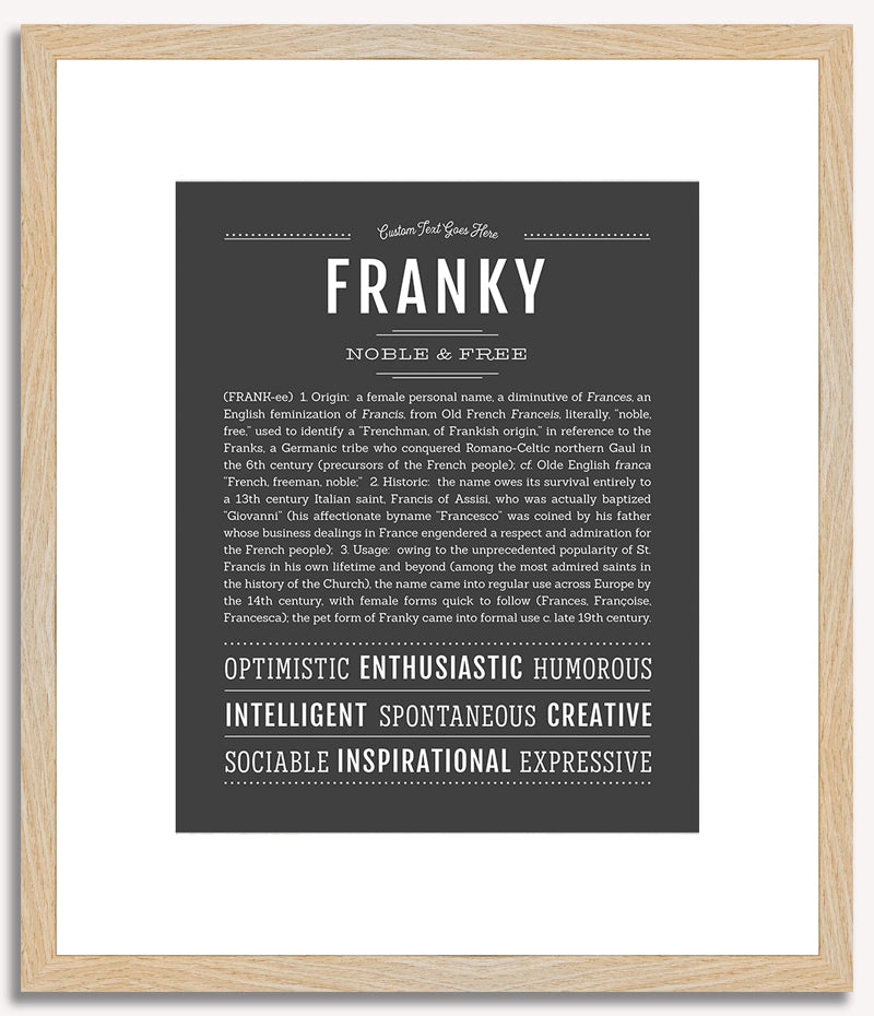 Franky (female) | Name Art Print