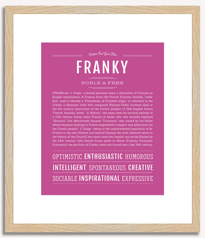 Franky (female) | Name Art Print