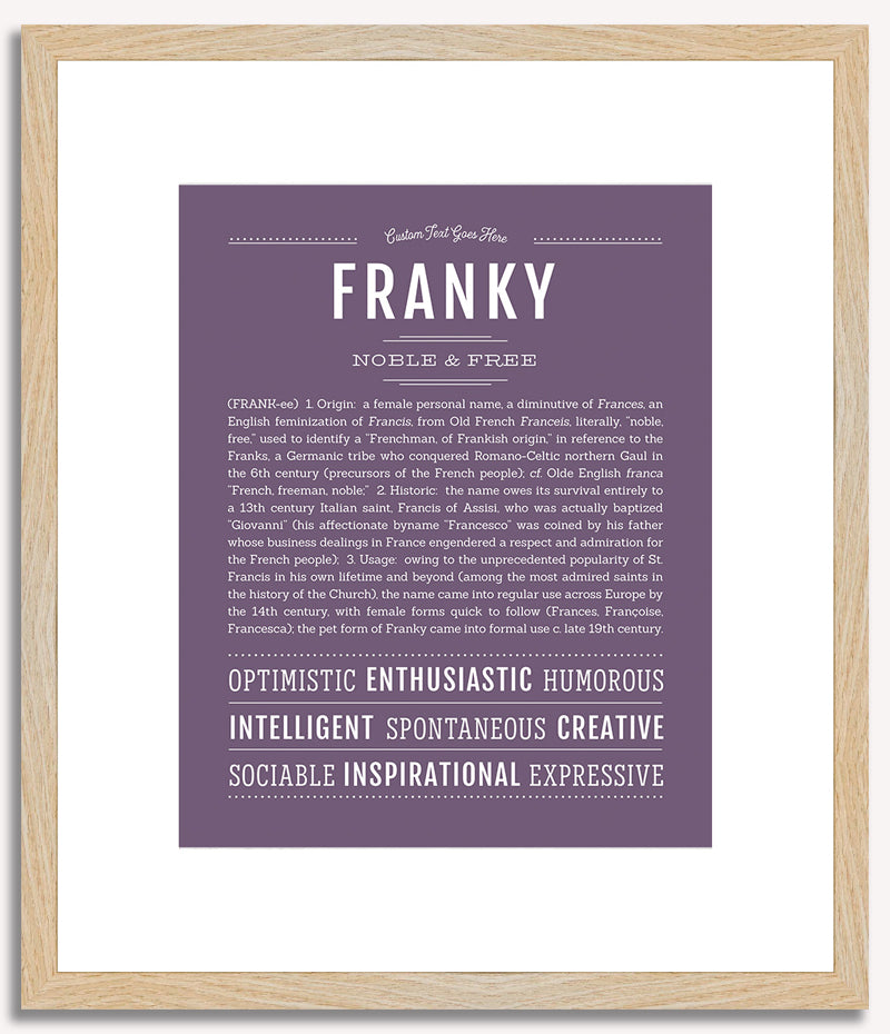 Franky (female) | Name Art Print