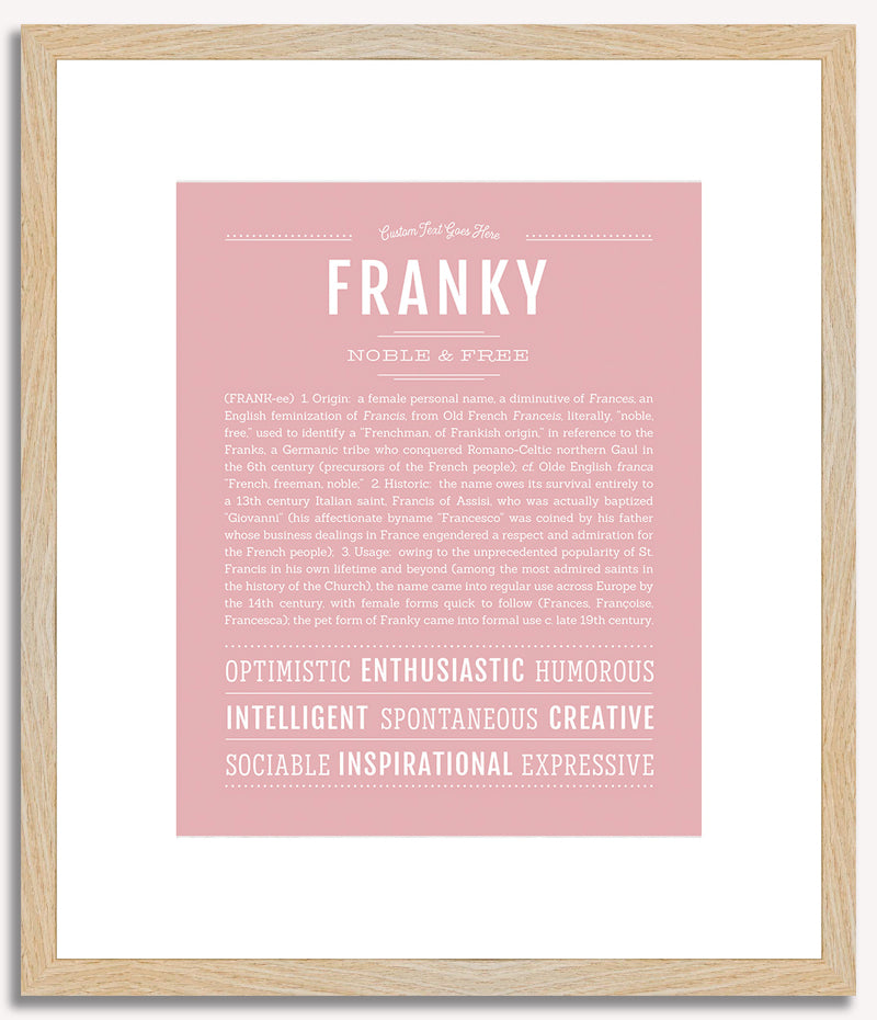 Franky (female) | Name Art Print