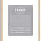 Franky (female) | Name Art Print