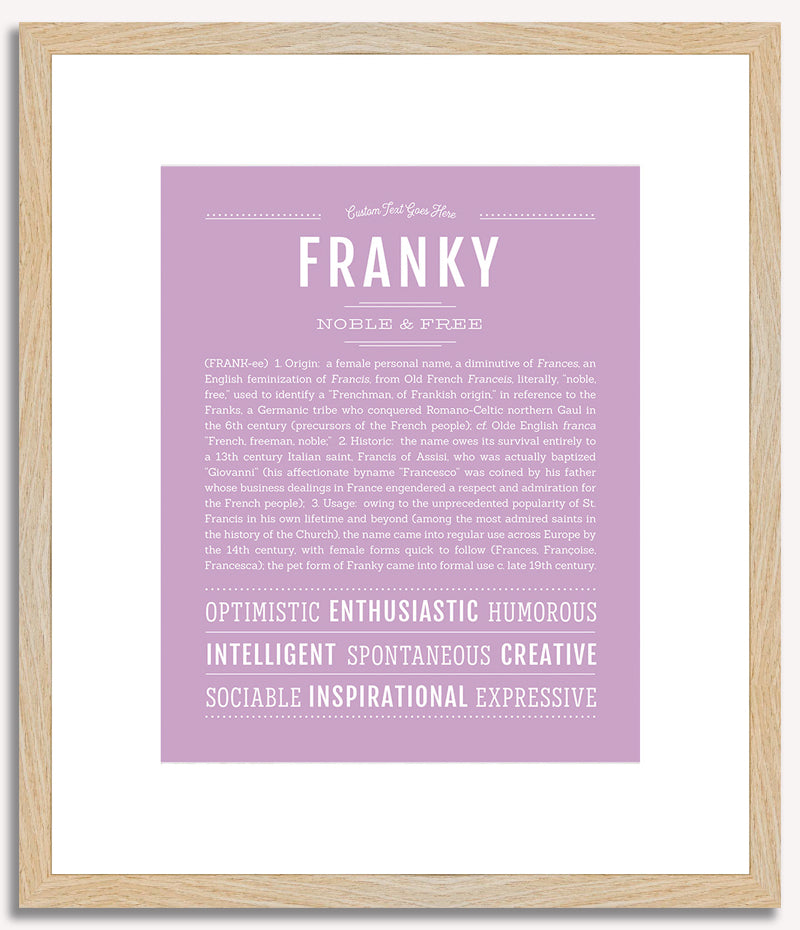 Franky (female) | Name Art Print