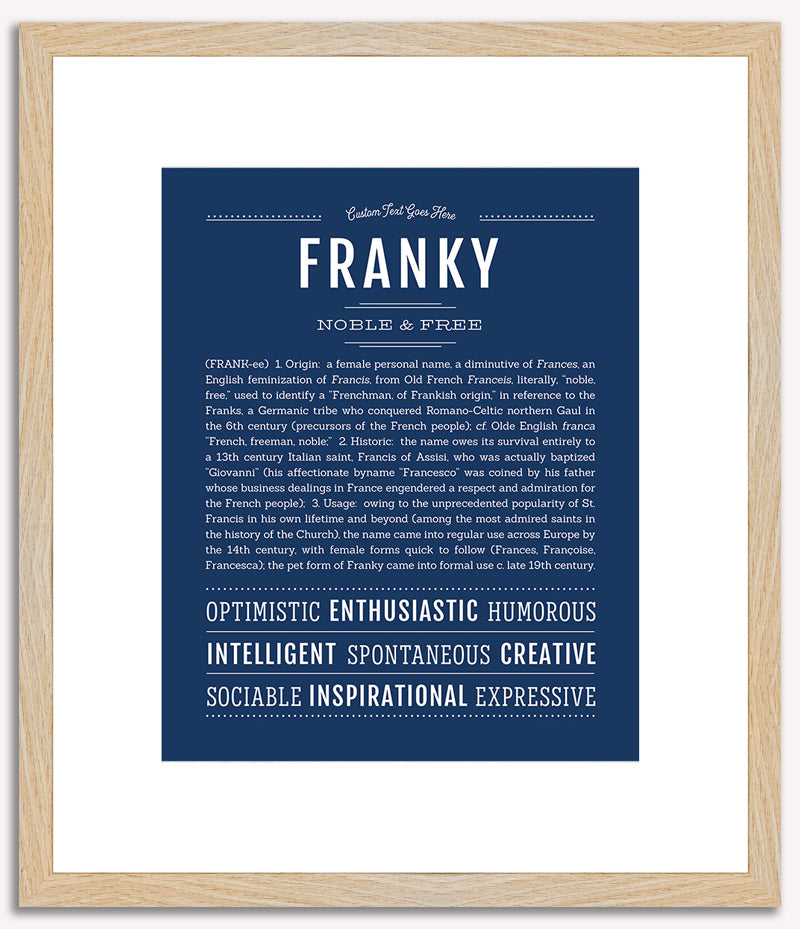 Franky (female) | Name Art Print