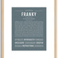 Franky (female) | Name Art Print