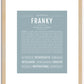 Franky (female) | Name Art Print