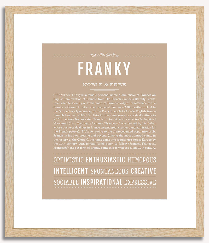 Franky (female) | Name Art Print