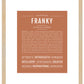 Franky (female) | Name Art Print