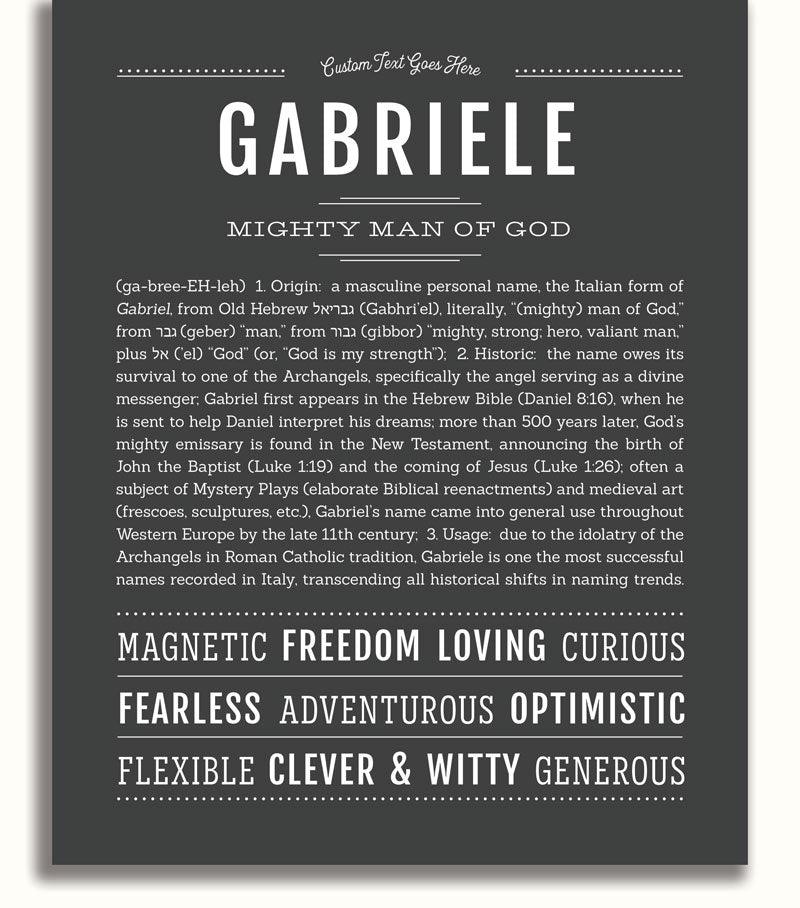 Gabriele Personalized Name Meaning Art Prints – Name Stories