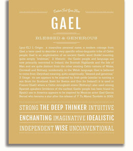 Gael Cursive Gael Personalized Name Meaning Art Prints – Name Stories