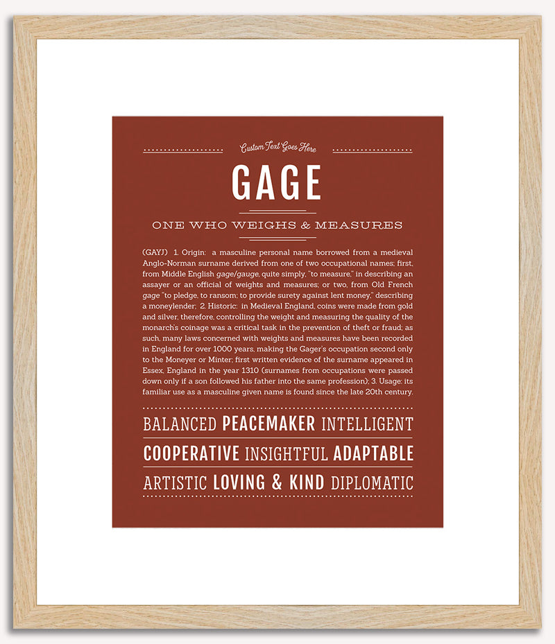 Gage | Name Art Print