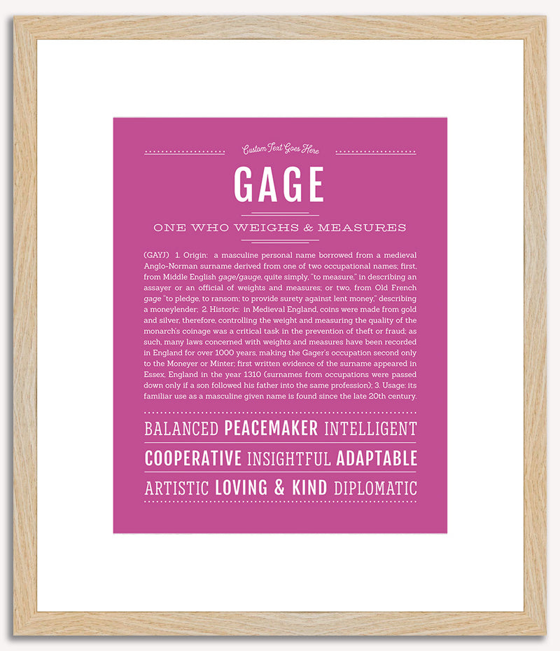 Gage | Name Art Print