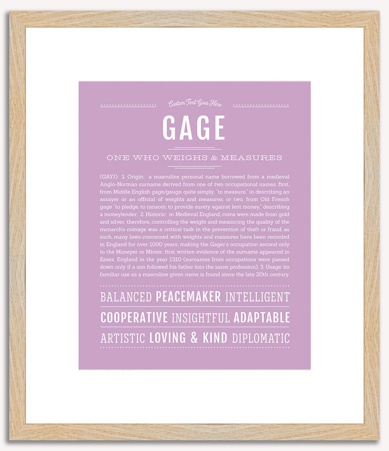 Gage | Name Art Print