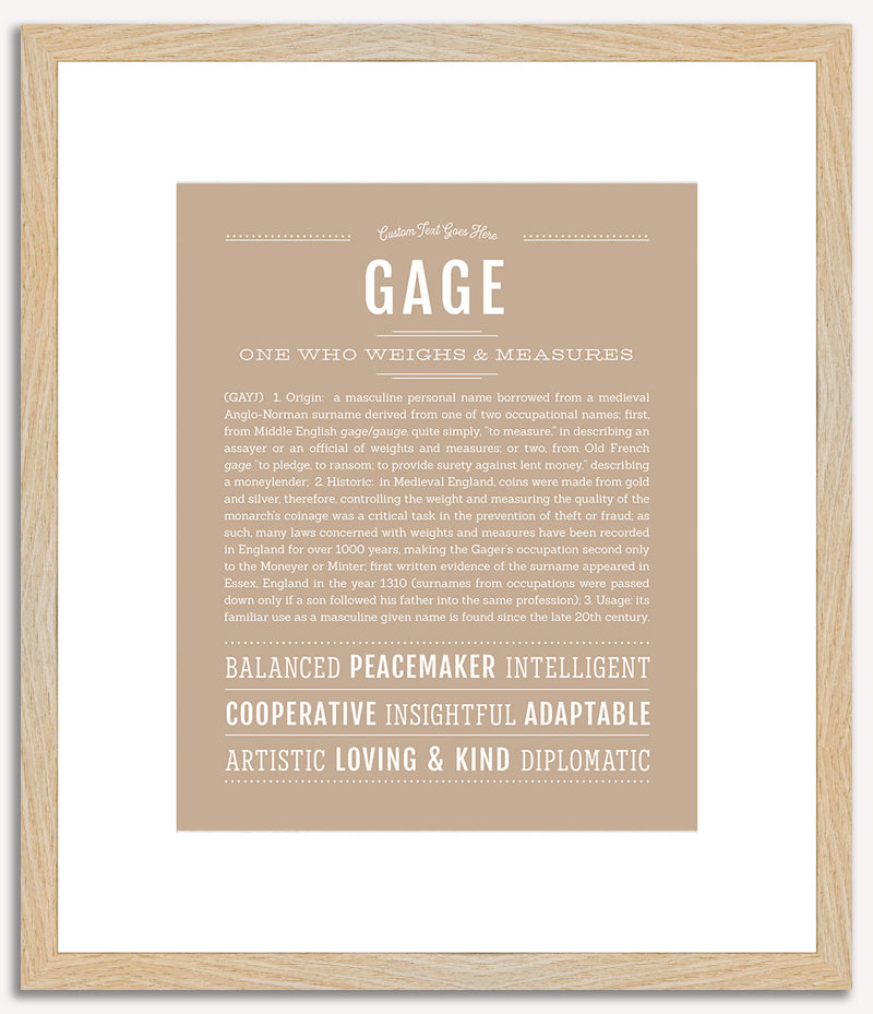 Gage | Name Art Print