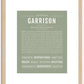 Garrison | Name Art Print