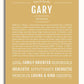 Gary Personalized Name Meaning Art Prints – Name Stories