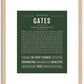 Gates | Name Art Print