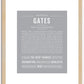 Gates | Name Art Print