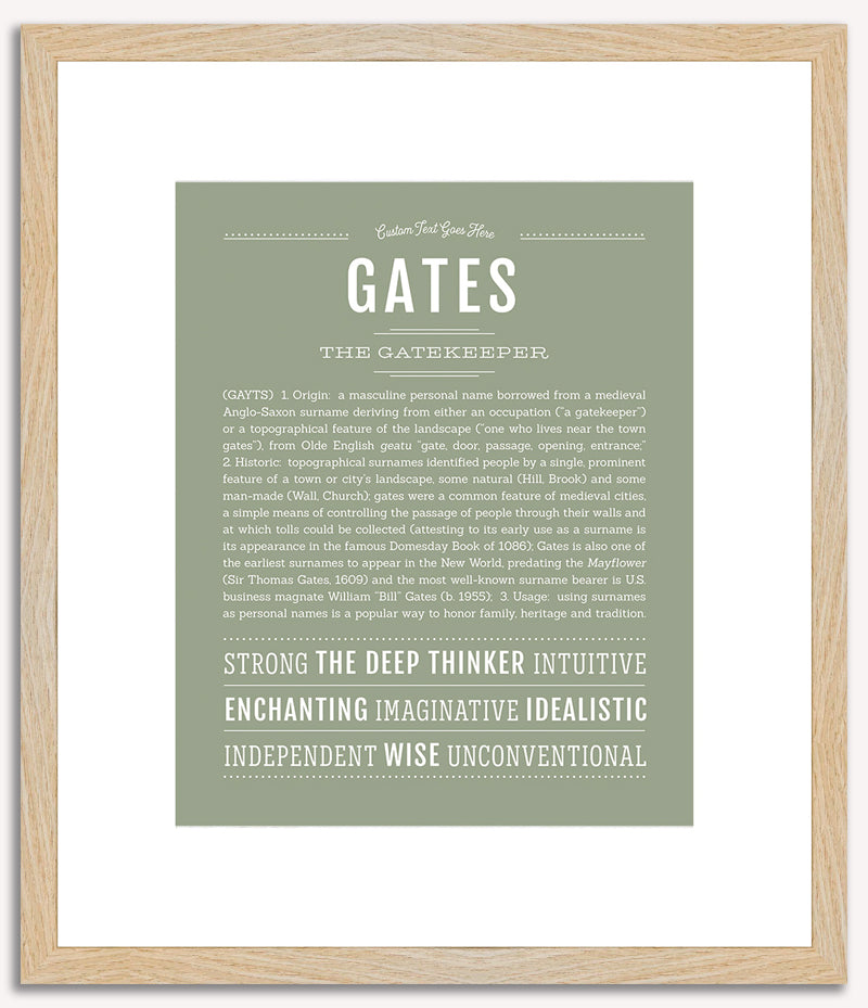 Gates | Name Art Print