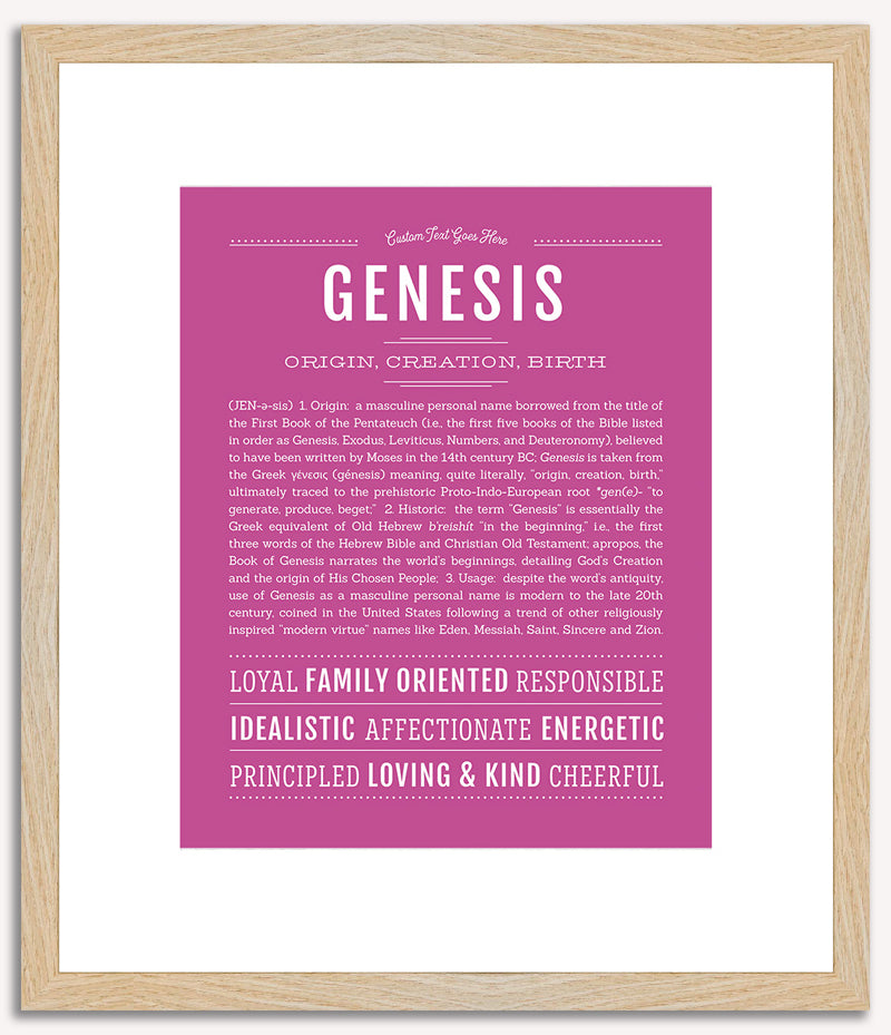 Genesis (male) | Name Art Print