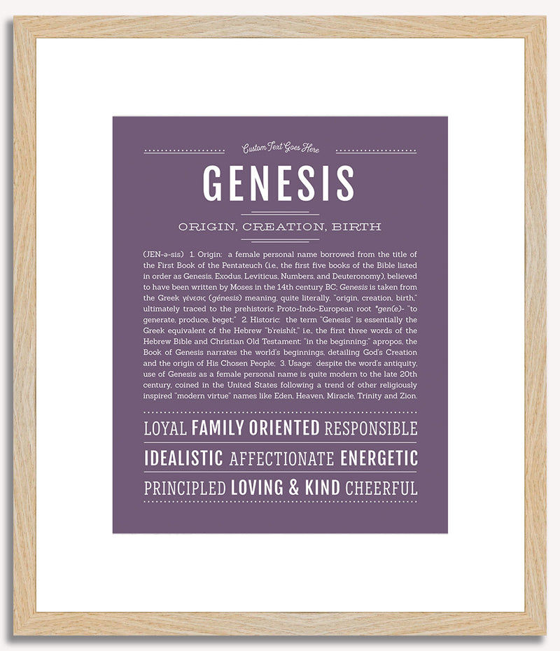 Genesis (female) | Name Art Print