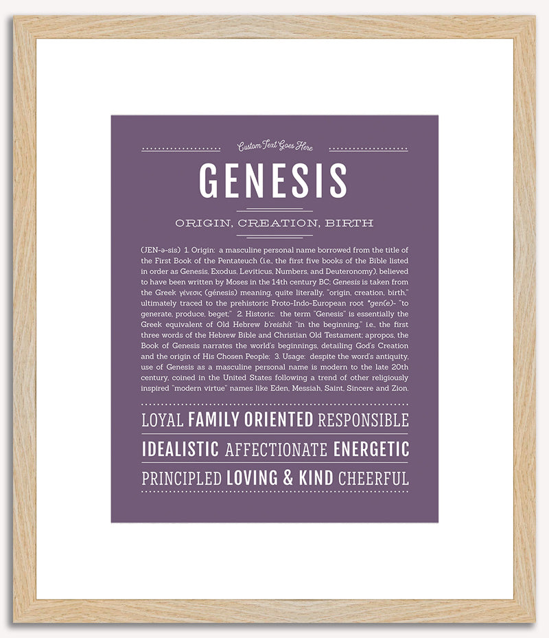 Genesis (male) | Name Art Print