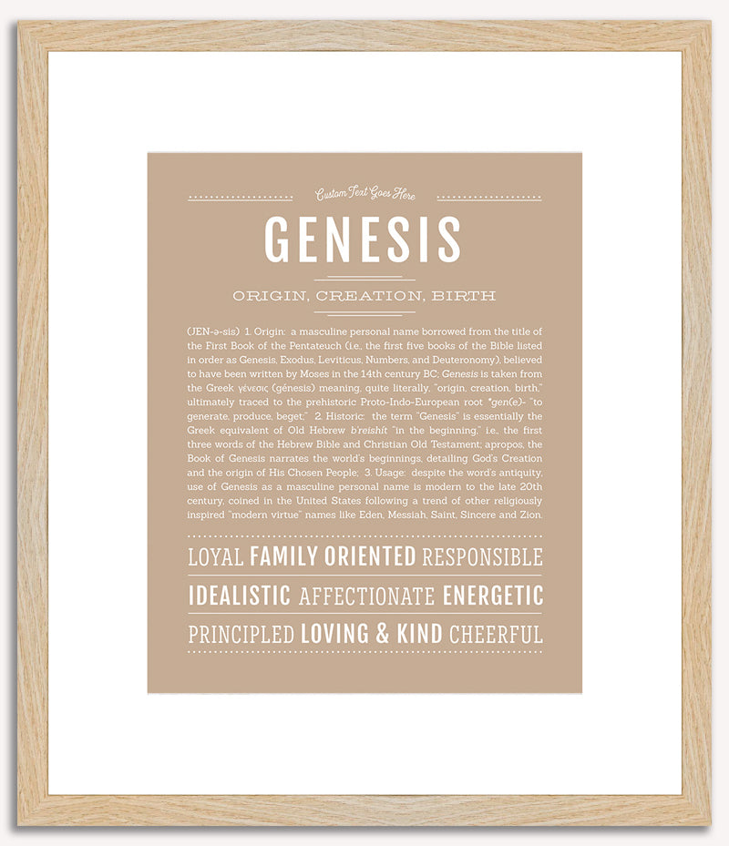 Genesis (male) | Name Art Print