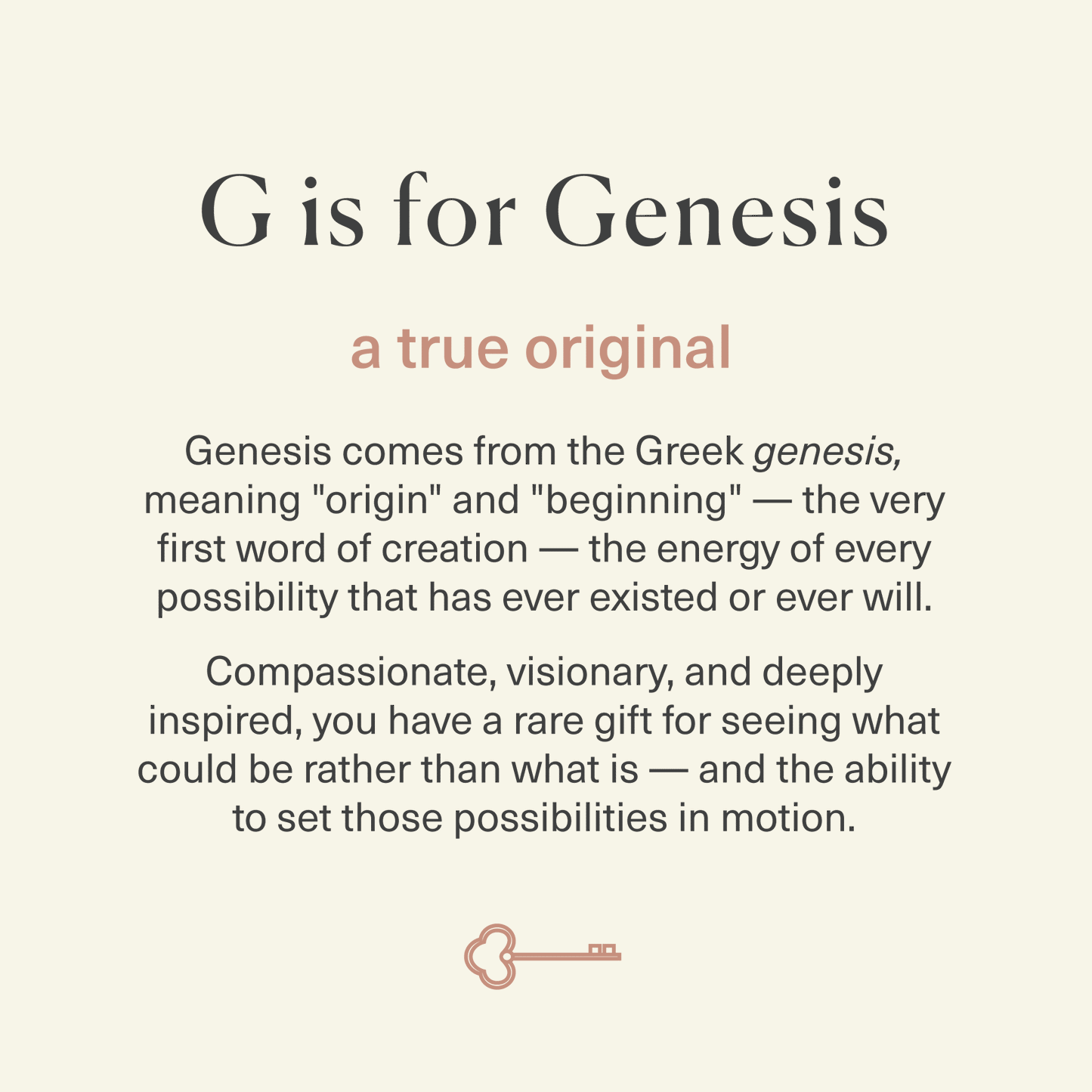 G is for Genesis | Bag Charm