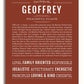 Geoffrey Personalized Name Meaning Art Prints – Name Stories