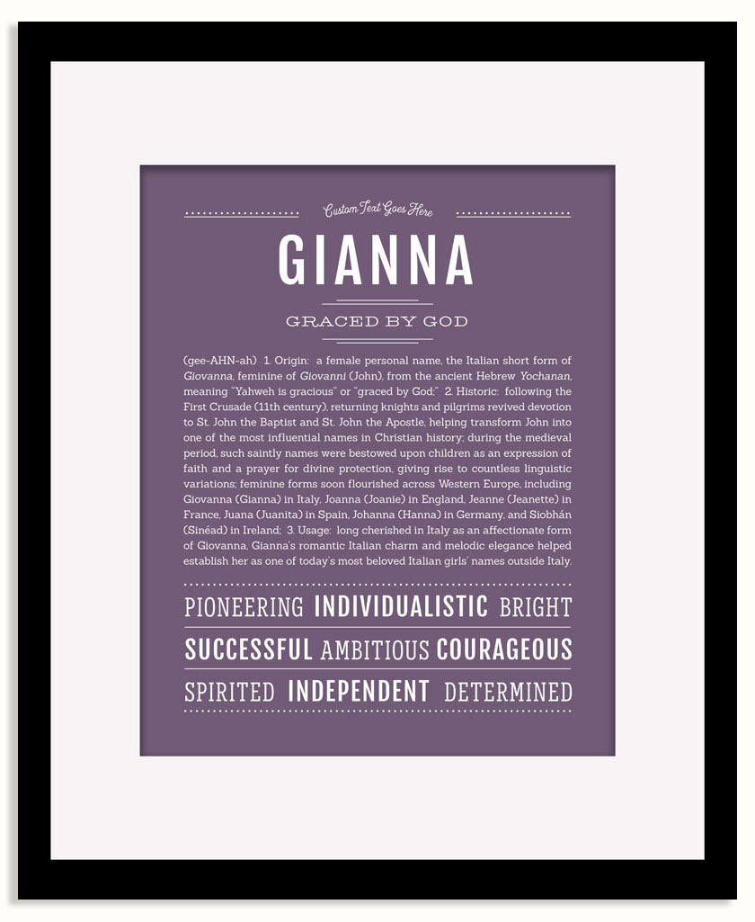 Frame Options | Deep Purple | Maple Frame, Matted