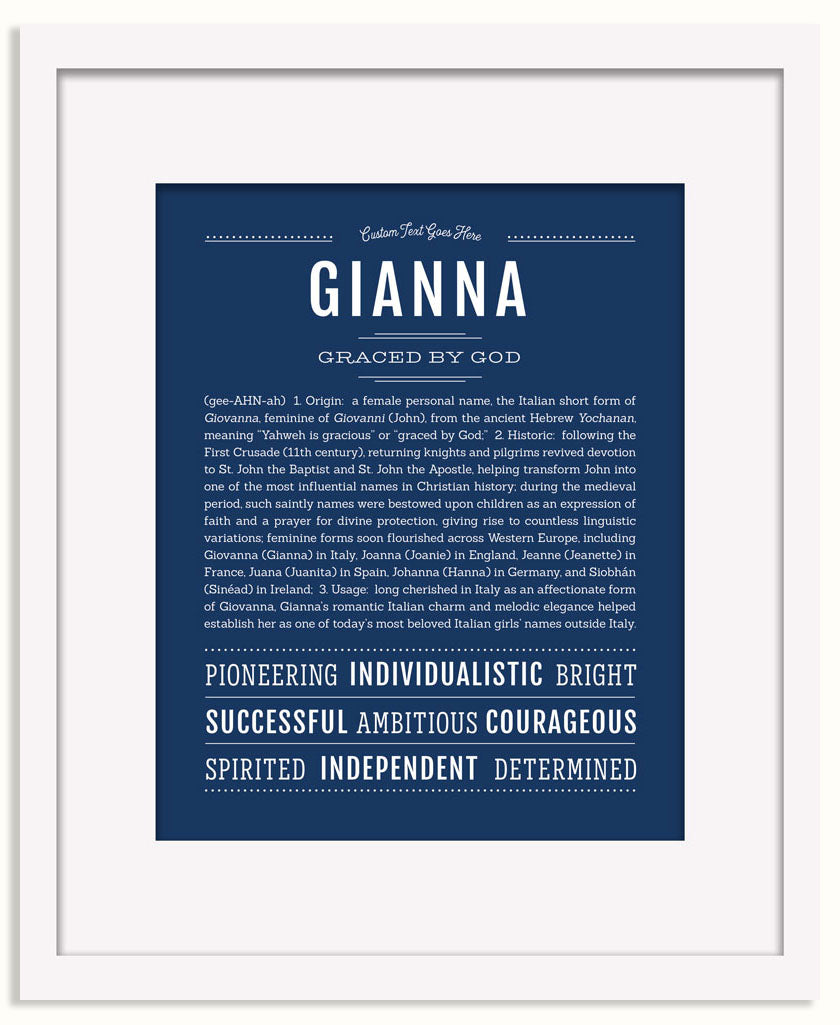 Frame Options | Midnight Blue | Black Frame, Matted