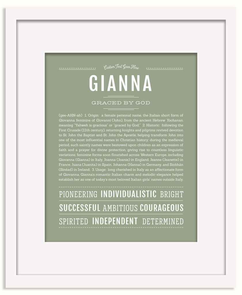 Frame Options | Sage | Black Frame, Matted
