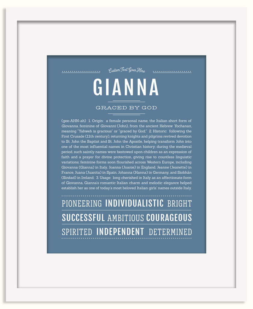 Frame Options | Steele Blue | Black Frame, Matted