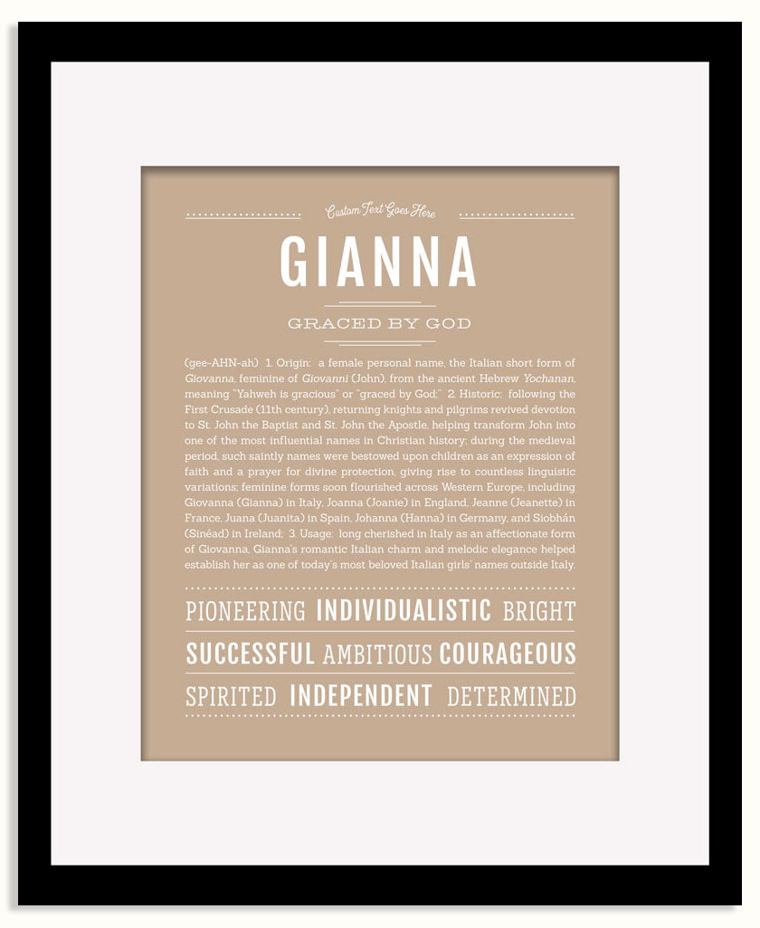 Frame Options | Tan | Maple Frame, Matted