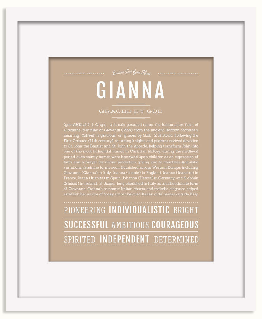 Frame Options | Tan | Black Frame, Matted