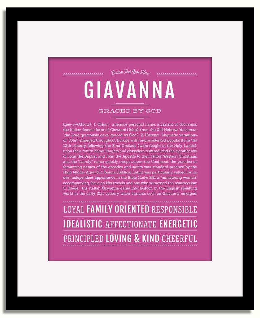 Frame Options | Dark Pink | Black Frame, Matted