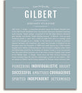 Gilbert Personalized Name Meaning Art Prints – Name Stories