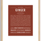 Ginger | Name Art Print