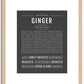 Ginger | Name Art Print