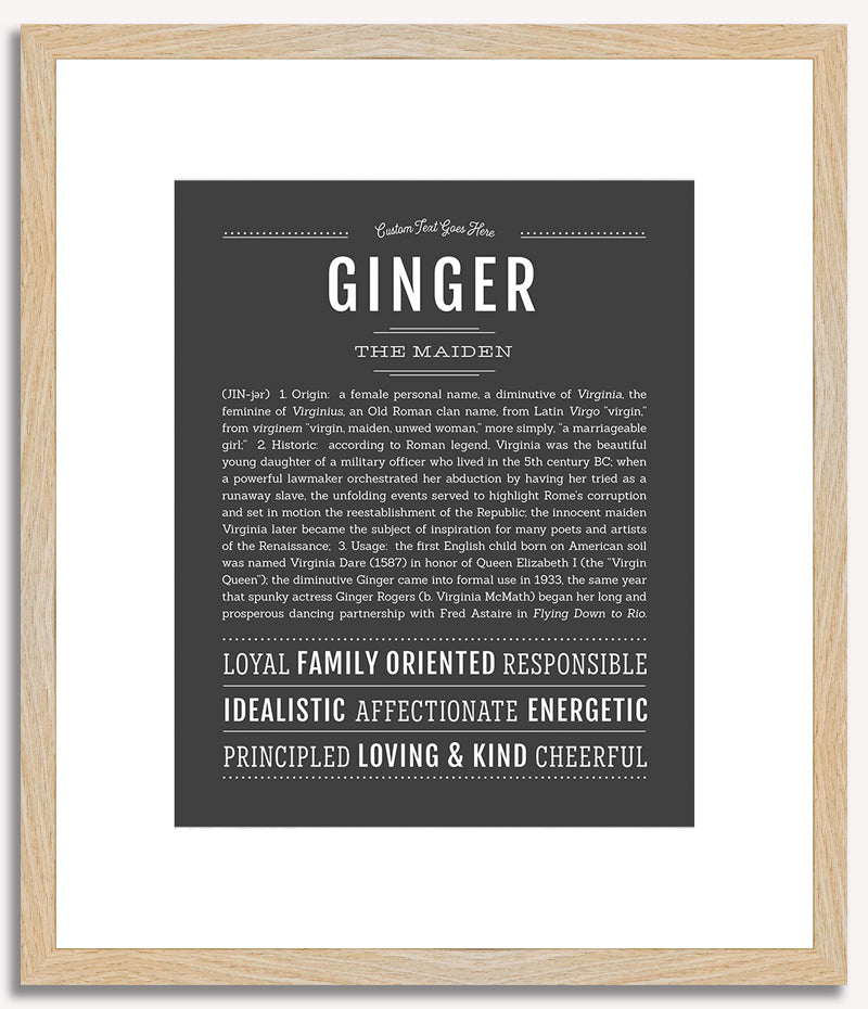 Ginger | Name Art Print