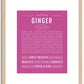 Ginger | Name Art Print